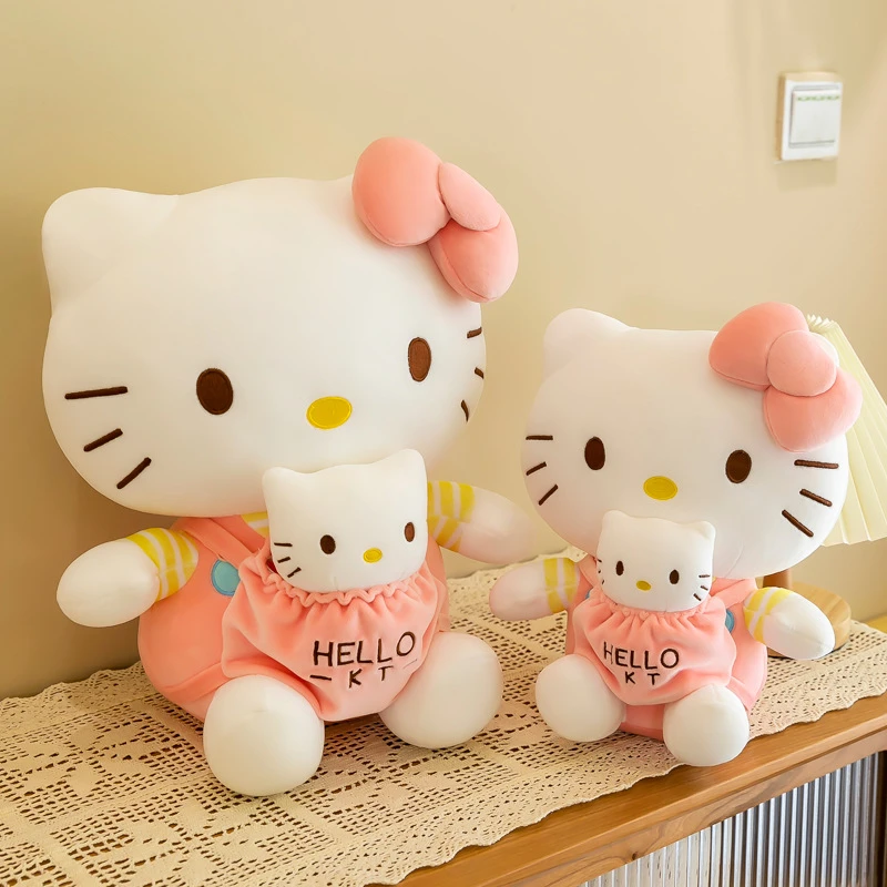 KT猫可爱坐款母子毛绒公仔玩偶送女孩闺蜜生日圣诞礼物睡觉抱枕