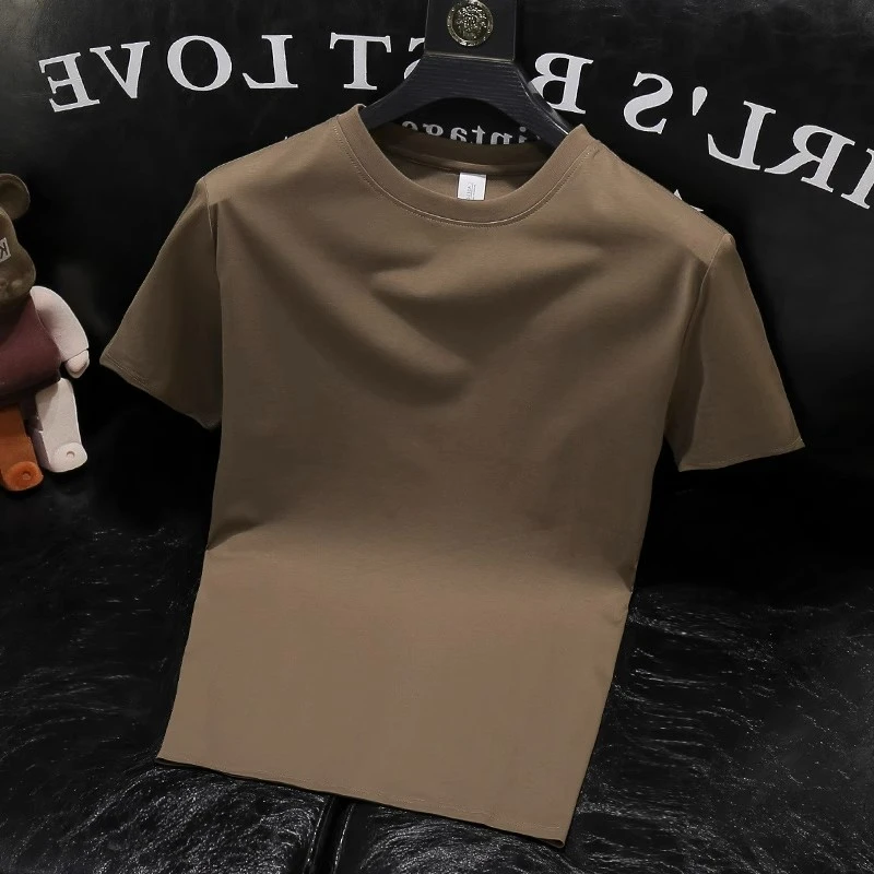 潮牌夏季薄款圆领短袖T恤男韩版潮流上衣男士百搭纯棉半袖打底衫