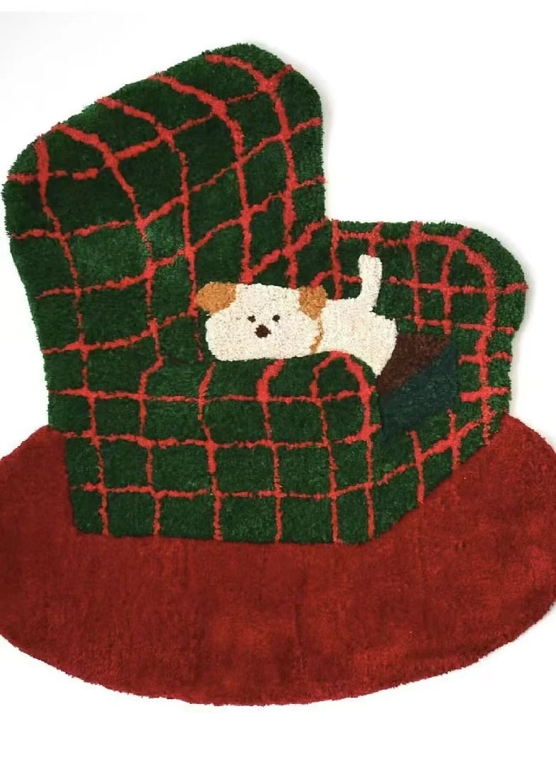 纯手工圣诞款异形沙发与狗防滑浴室80*90cm