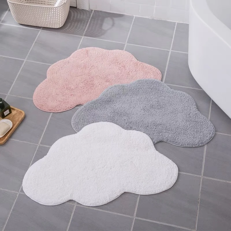 北欧ins云朵全棉进门地垫热熔胶防滑卧室门垫卫生间浴室吸水蹭脚