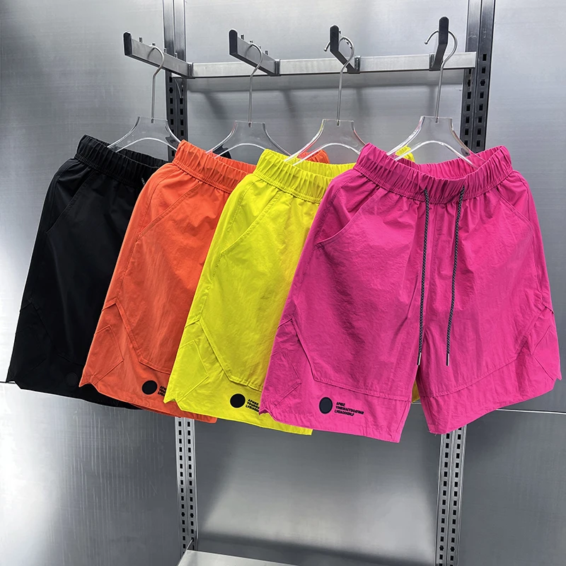 夏季透气休闲短裤沙滩裤速干男士纯色空调裤宽松五分裤新半截裤子