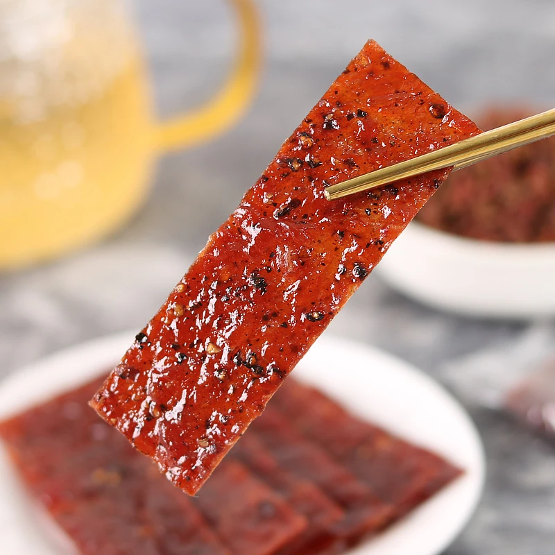 精选后腿肉原切厚切黑胡椒蜜汁味道猪肉脯独立包装办公追剧小零食