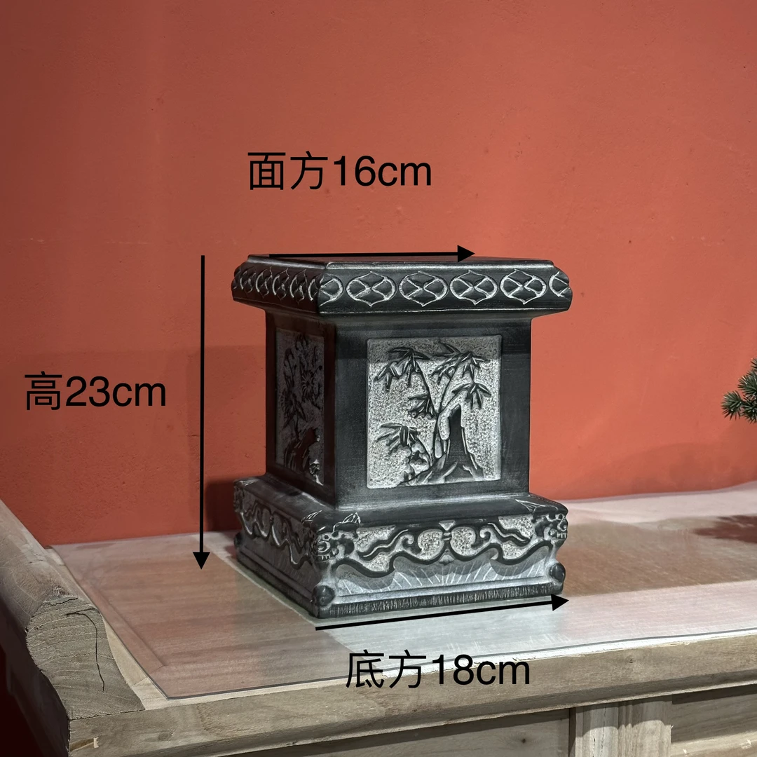 石雕青石(梅兰竹菊)石墩柱墩底座摆件花几