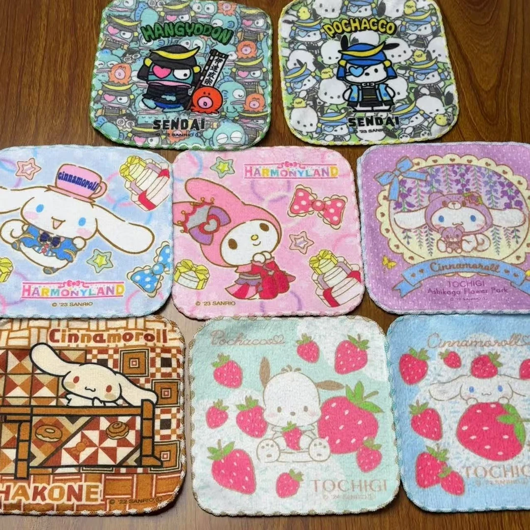 出口日单正品五枚装三丽鸥小手帕全棉吸汗可爱吸水印花柔软