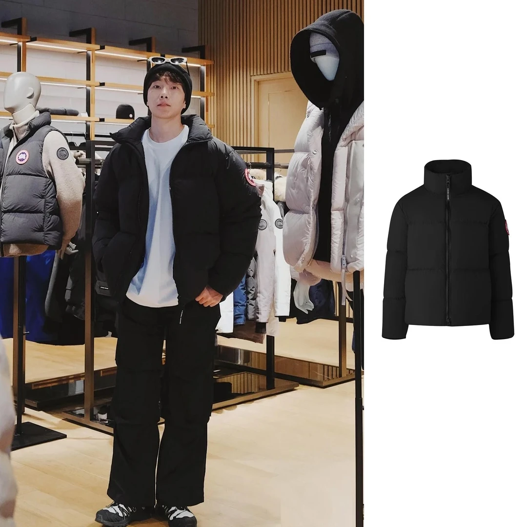 全新未使用 加拿大鹅 黑色徽标羽绒服Lawrence  2802M-61