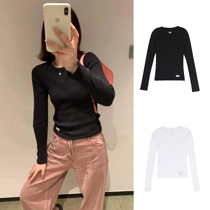 全新未使用  ALEXANDER WANG 螺纹弹力打底长袖T恤 WL003A