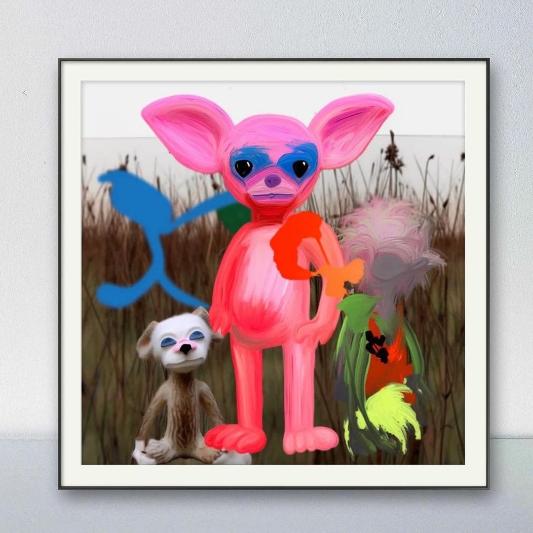 栾非默原创童趣超现实色彩破碎感艺术抽象限量版画