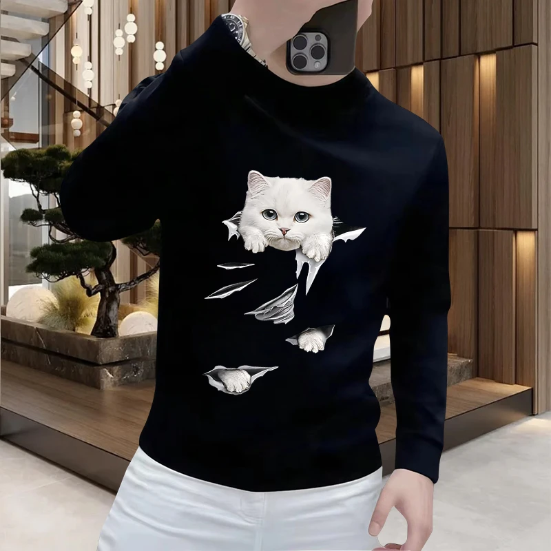 个性潮流重磅圆领卫衣痞帅街头宽松休闲秋季印花时尚男士潮流卫衣