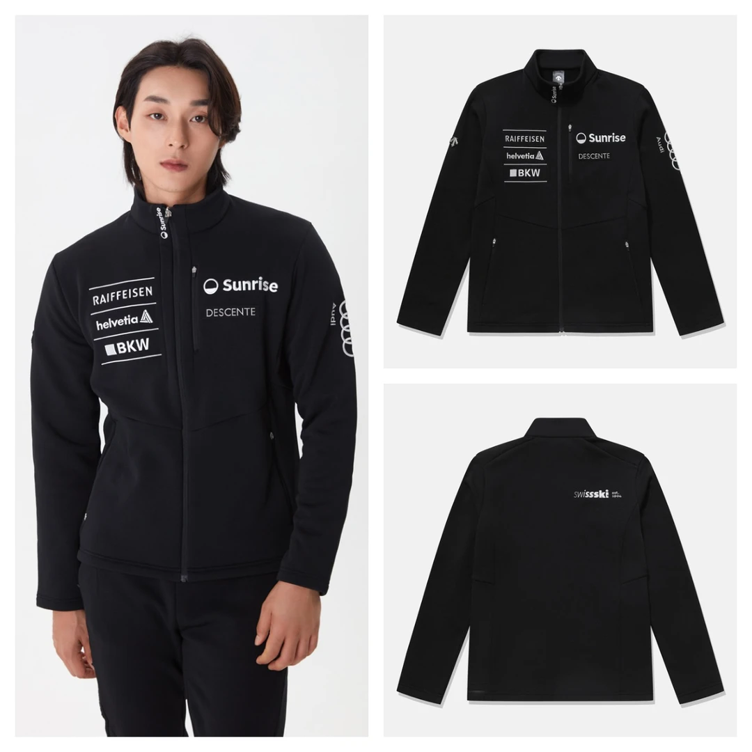 迪桑特/DESCENTE 2024新款抓绒拉链夹克黑男士秋冬 SFTO1