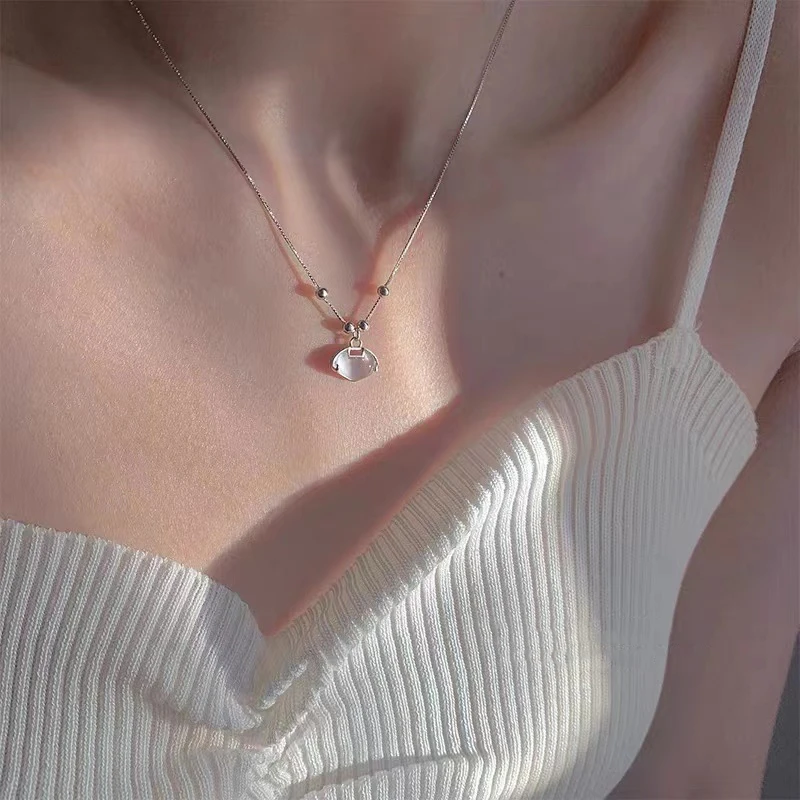 铜合金项链 【新人福利】 新中式平安锁项链女ins长命锁锁骨链2036