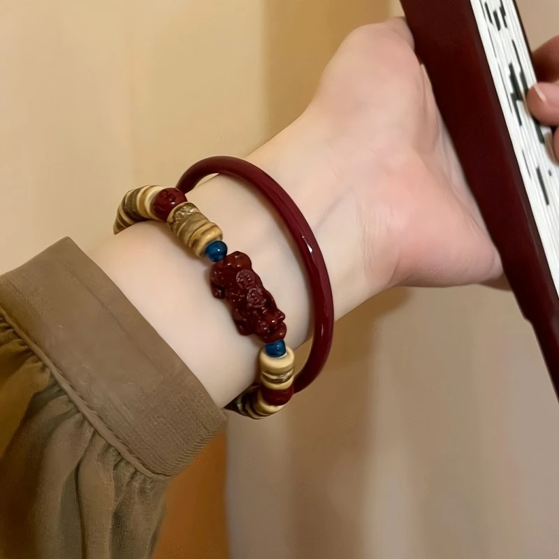 铜合金手镯 2379 新中式复古风貔貅手镯女设计感椰壳手串