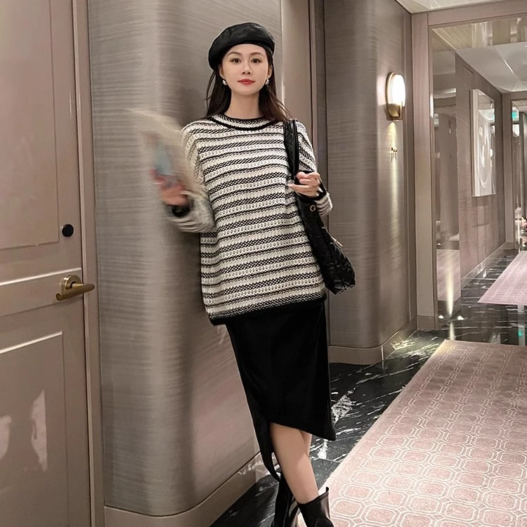 【现货】美洋MEIYANG天使信差毛衣羊 毛粗针棒织肌理条纹 针织 秋冬