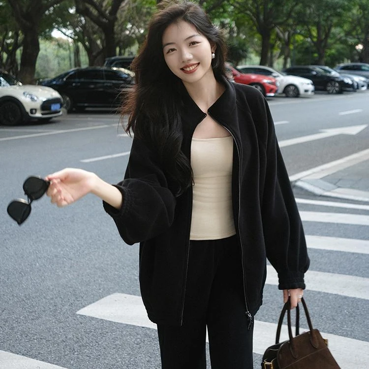 【现货】美洋MEIYANG小壁炉外套双层复合奥粒绒|宽松廓形黑色休闲