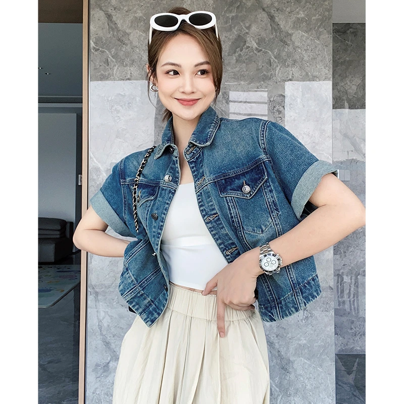 美洋MEIYANG名古屋牛仔外套时髦 时尚复古口袋牛仔外套