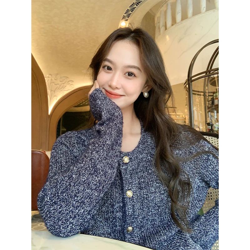 【现货】美洋MEIYANG星空开衫可机洗闪光七彩绒|小香风长袖针织衫