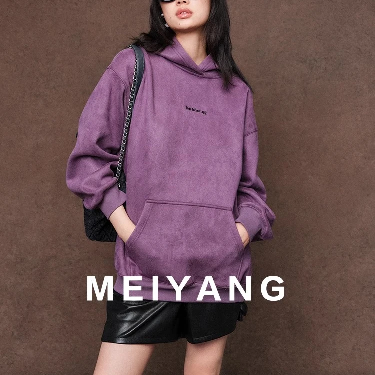 【现货】美洋MEIYANG三色果酱卫衣四面弹针织薄荷曼波字母连帽 运动