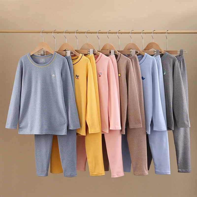 儿童保暖内衣套装打底衫德绒女童睡衣男童家居服套装秋冬秋衣秋裤