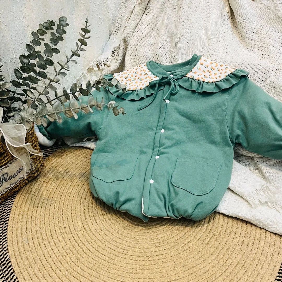 宝宝娃娃领手工棉花衣新疆长绒棉内胆加厚保暖棉袄棉服可爱洋气