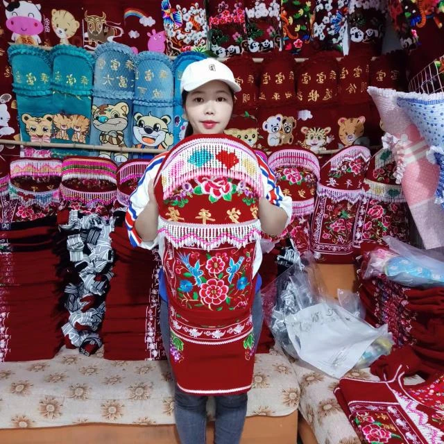 云南民族背带传统老式新款珠子背带前后两用宝宝背扇背娃四季通用