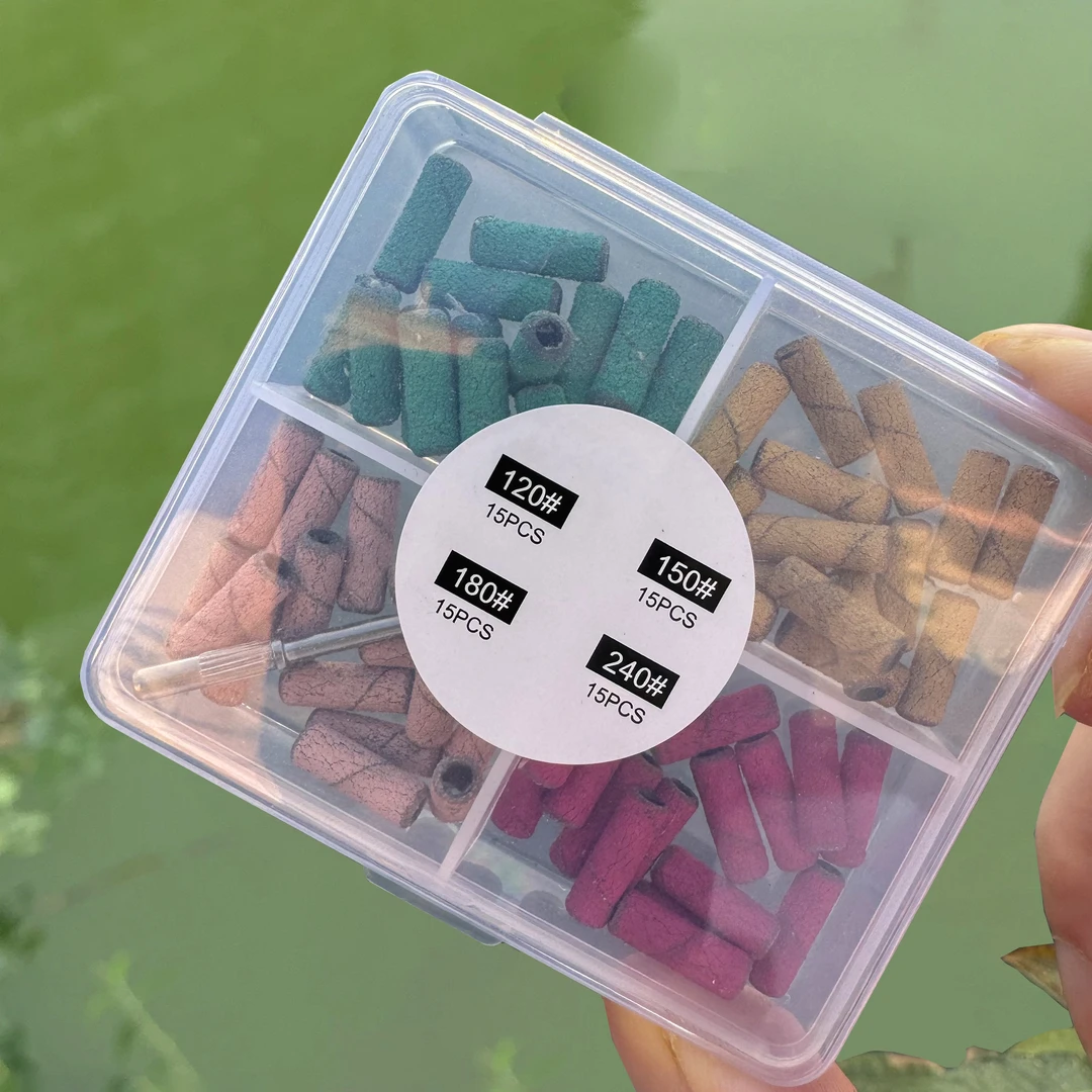 网红款美甲mini彩色砂圈60个装 80/120/180/240#四格迷你砂圈小号