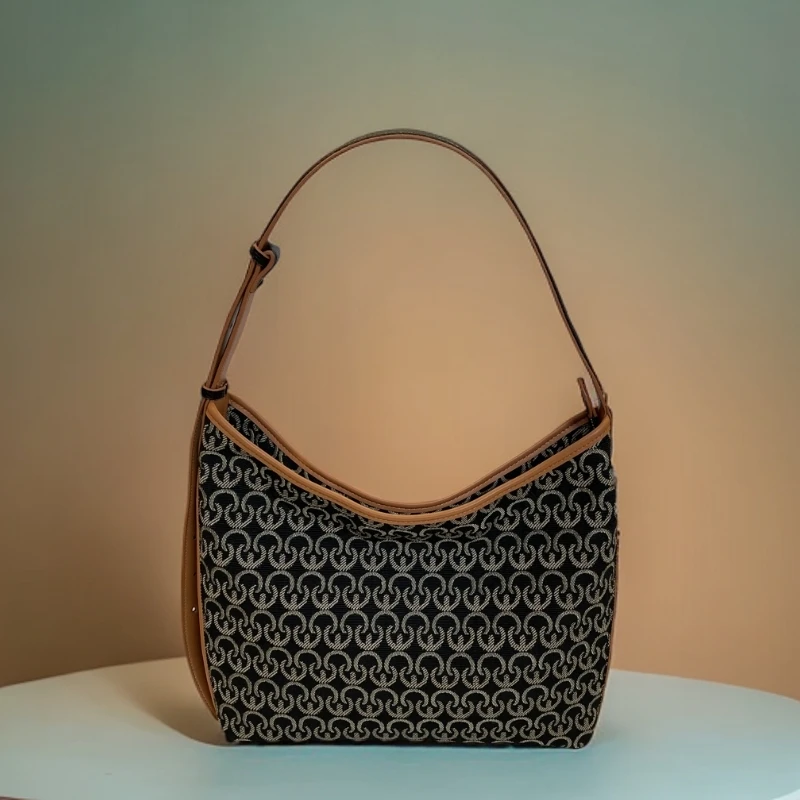 2025设计师秋冬新款字母刺绣hobo大容量单肩斜挎包托特包私人定制