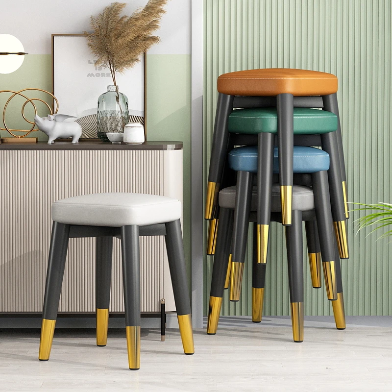 玫瑰依9家用凳子可叠放简约餐桌凳子网红轻奢矮凳客厅餐厅聚餐凳
