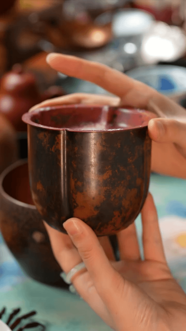 【闪购商品】杯紫铜梅花建水茶桌必备