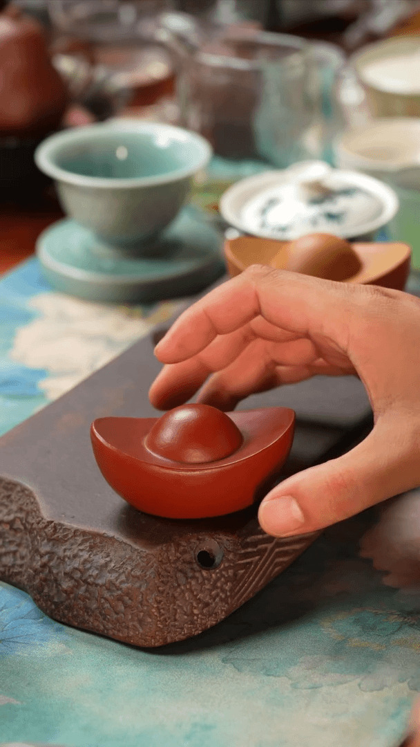 【闪购商品】杯元宝朱泥茶宠紫砂