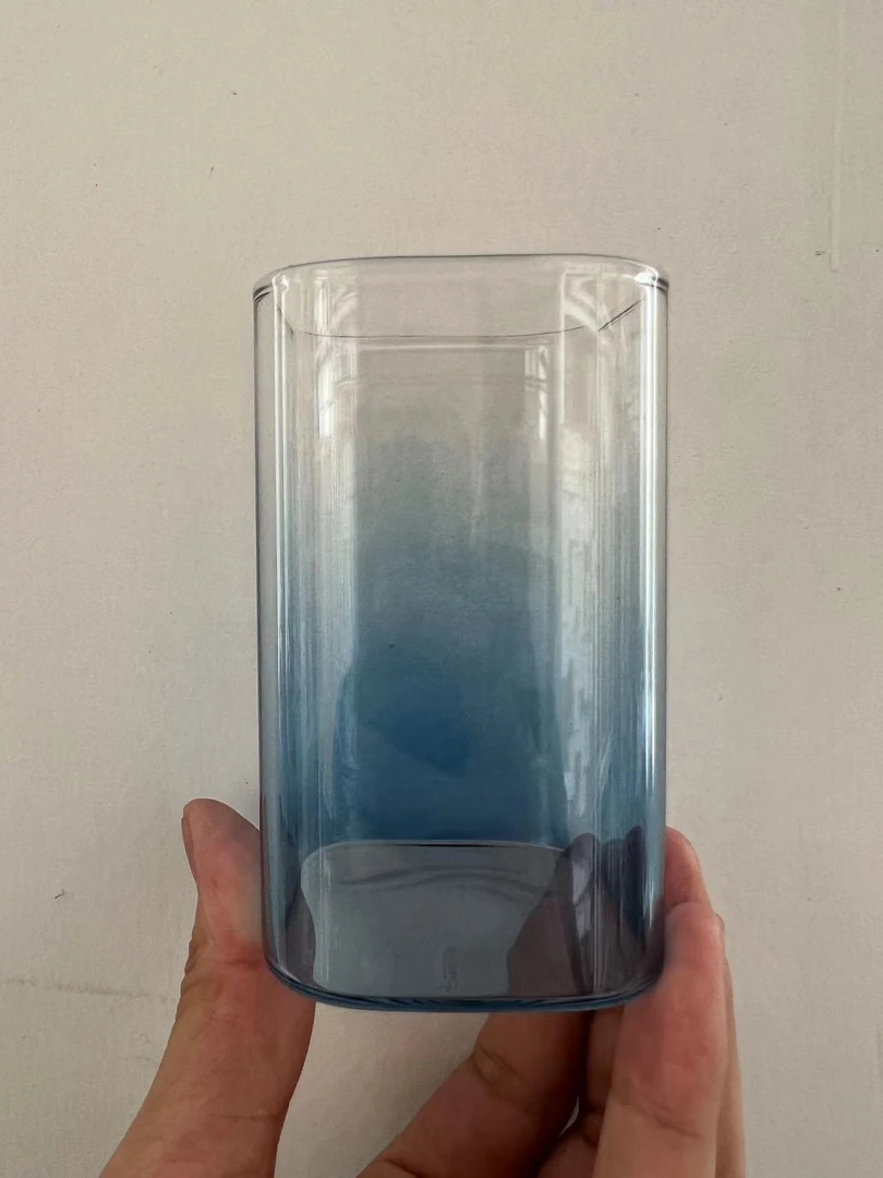 耐热加厚渐变蓝色主人杯 矮款