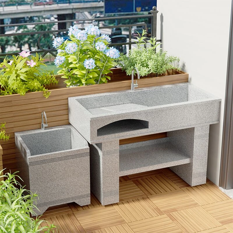 天然石材花岗岩大理石洗衣池搓衣板阳台室外庭院洗手台盆水池