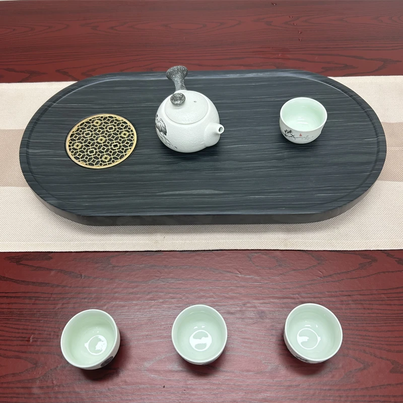 石茶盘家用小尺寸茶盘皇庭天然原石简约茶盘托盘带排水抛光面茶海