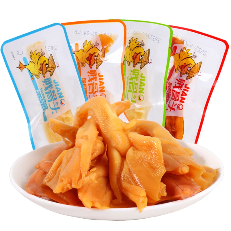 小呆呆贱骨头去骨鸭掌无骨脱骨鸭爪卤味熟食即食休闲解馋零食食品
