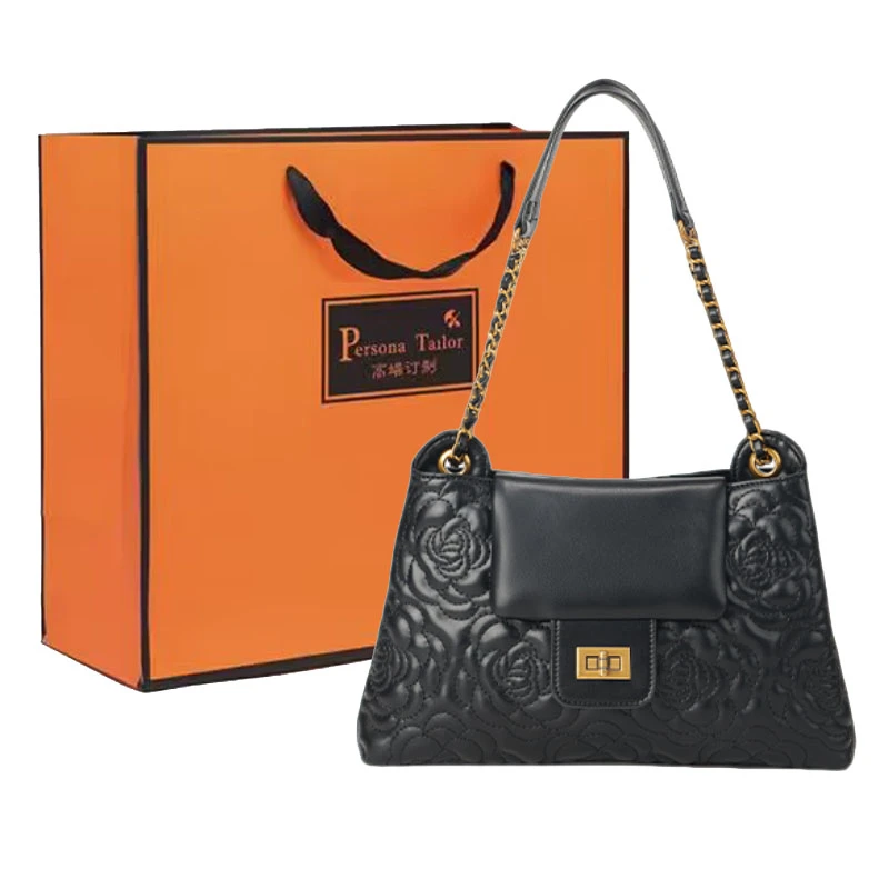 包包女新款斜跨单肩高级秋冬百搭小轻奢小香风黑色菱格链条包牛皮