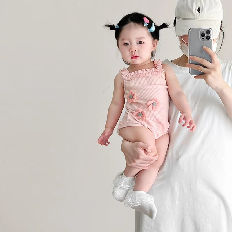 宝宝夏季衣服甜美花朵包屁衣公主爬服婴儿可爱夏装洋气超萌连体衣