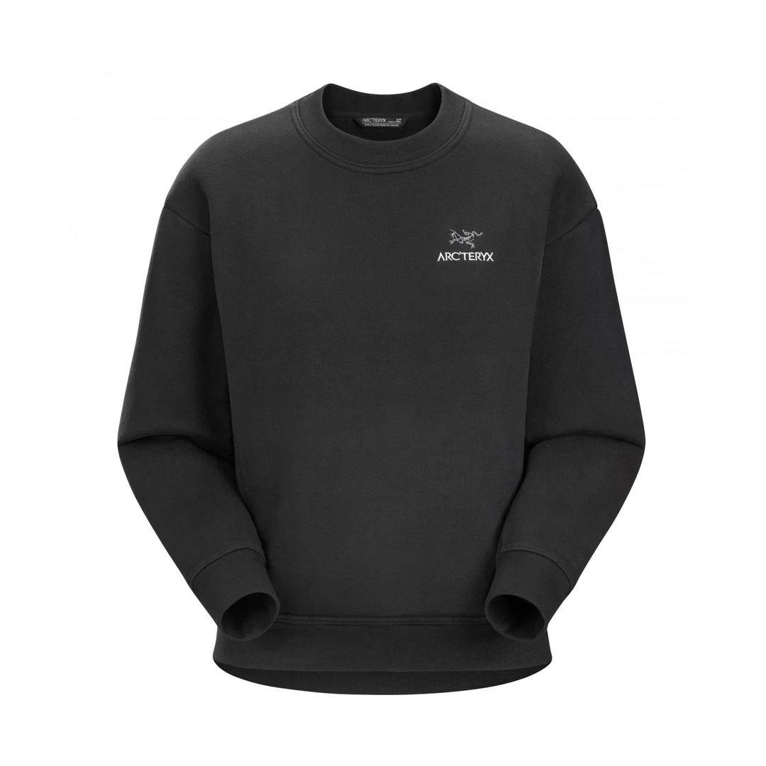 Arcteryx 始祖鸟EMBLEM Logo 字母刺绣抓绒保暖圆领卫衣男士