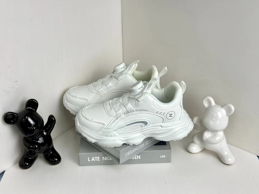 【断码福利】8838旋转纽扣春季中大童超轻跑步鞋软底运动鞋小白鞋