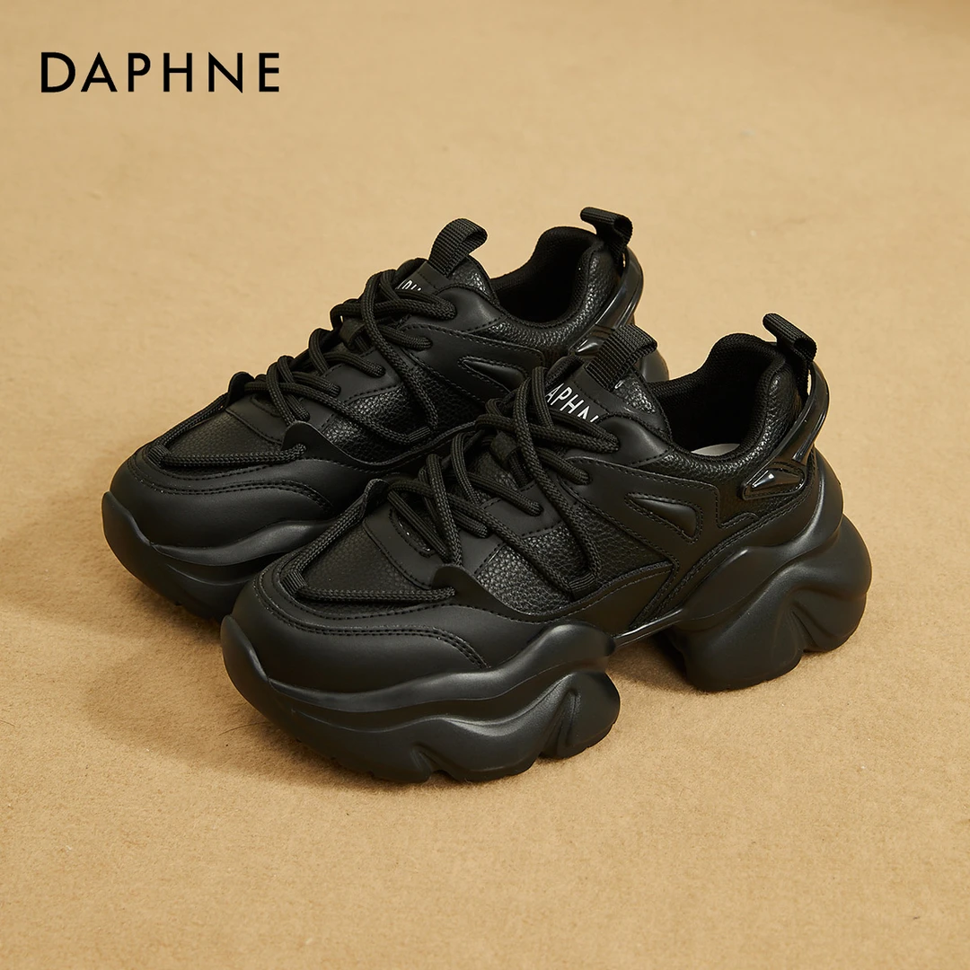 达芙妮厚底黑武士老爹鞋女款2025新款炸街春季休闲显脚小运动鞋子商品图