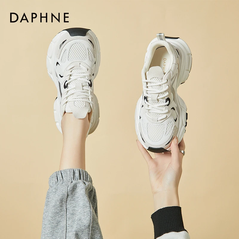 达芙妮炸街显脚小老爹鞋女款春秋2025新款厚底网红超火休闲运动鞋