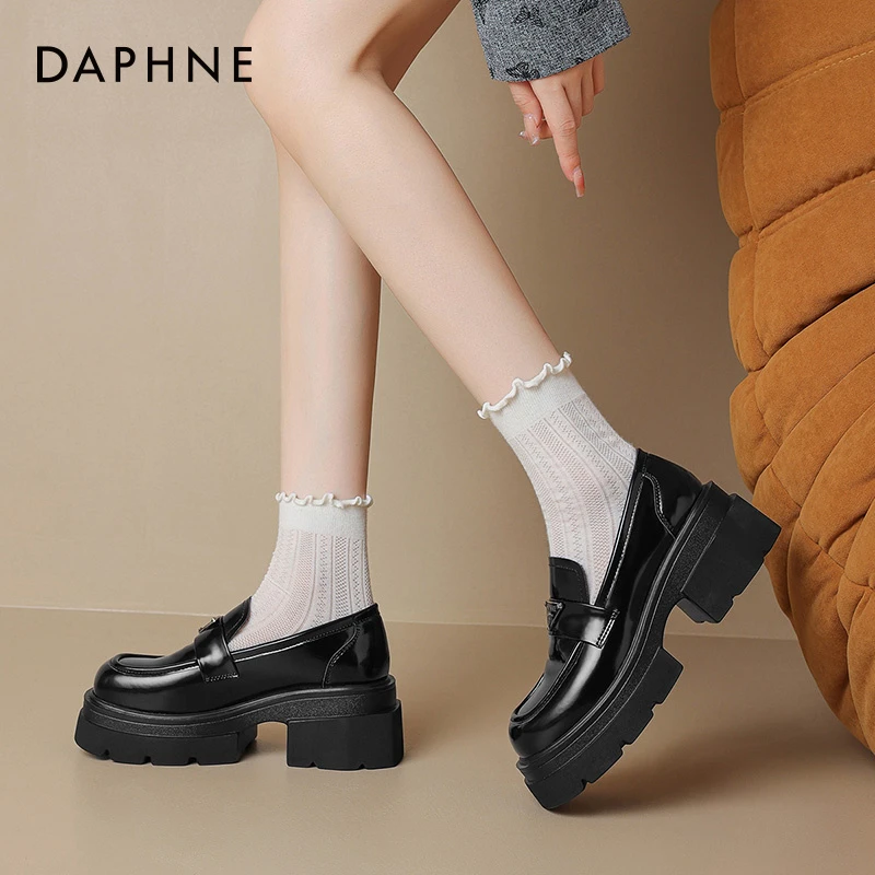 达芙妮厚底小皮鞋女英伦风2025秋新款鞋子女jk单鞋学院风乐福鞋女