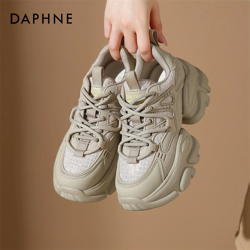 达芙妮老爹鞋女2025秋季新款增高爆款显脚小厚底休闲百搭运动鞋女