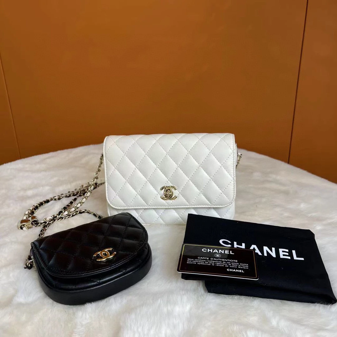 99新 Chanel/香奈儿 琅迪 香奈儿黑白拼子母包