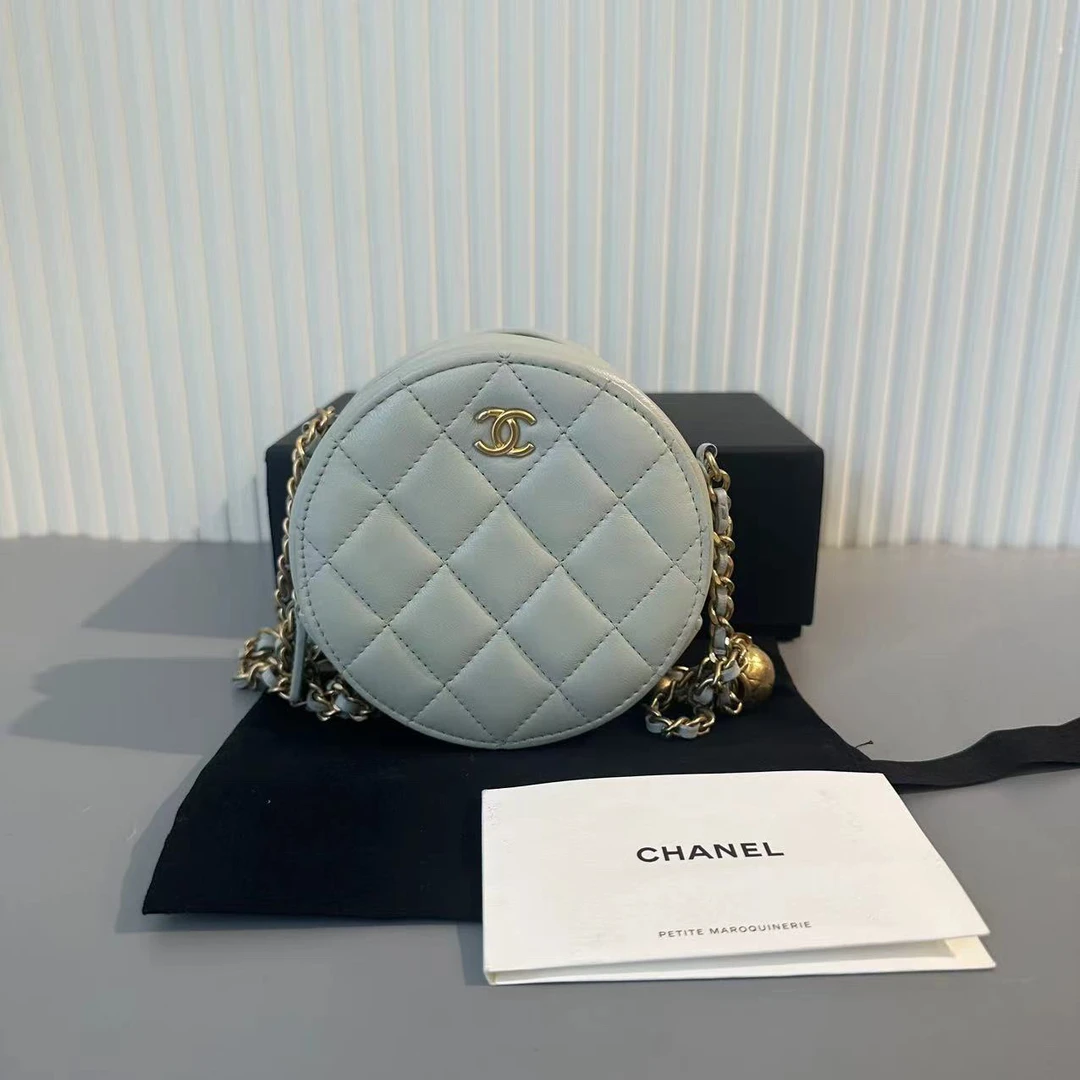 95新 Chanel/香奈儿 琅迪 香奈儿 金球 小圆饼 薄荷绿