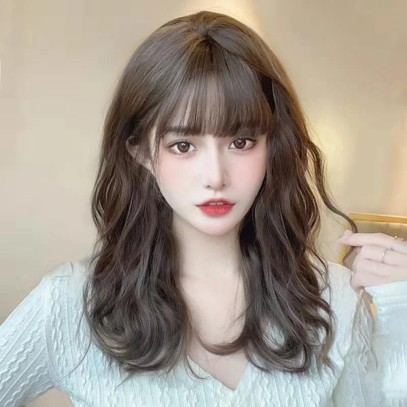 短发假发女自然全头套短卷发造型减龄中长发锁骨发型假发套波浪卷