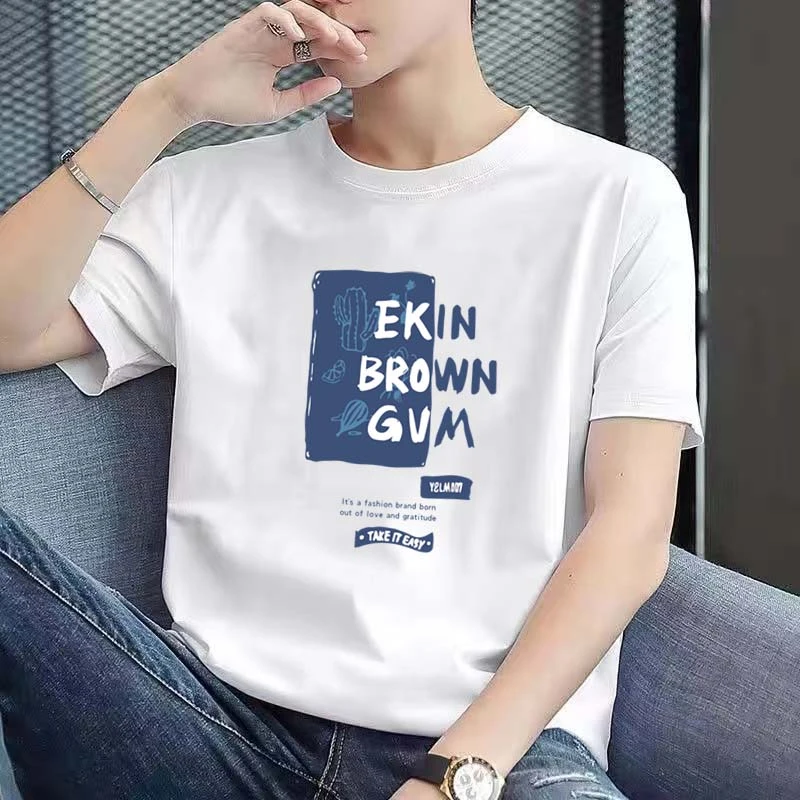 精梳棉新款潮流新款短袖T恤宽松百搭男女同款多种图案可选