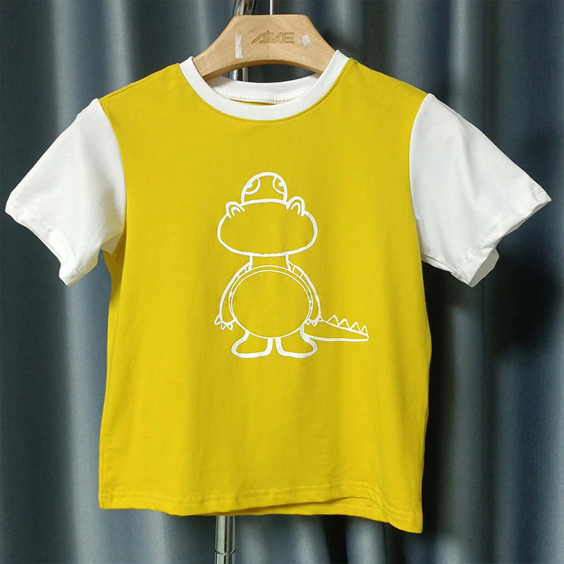 七系列  B103   童装  新款夏季百搭拼接中童短袖T恤