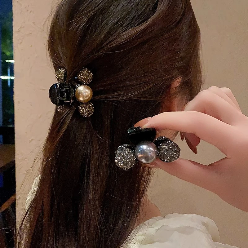 秋冬发饰新款女高级感后脑勺半抓小号发夹侧边发量少鲨鱼夹头饰