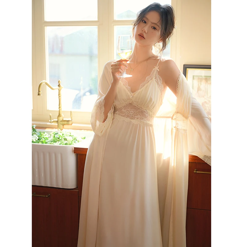 查理夫人【缪斯女神】玉清新款高级重工两件套睡裙女士性感奢华睡衣