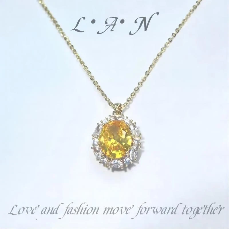 铜合金项链 高贵气质【辉芒锁骨】轻奢时尚镂空巨闪满镶星空项链