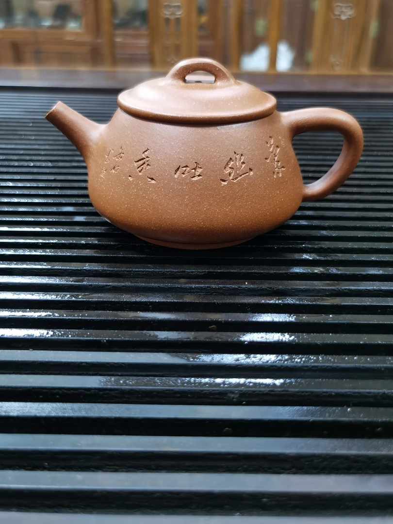 影瓢壶茶具，原矿降坡泥，半手工，容量2230cc天青泥壶茶壶泡茶圆壶