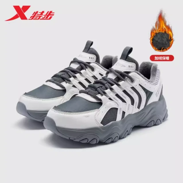 XTEP/特步猫爪户外女2023冬季新款保暖休闲老爹鞋977418370045
